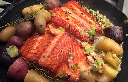 Pan-Fried Fjord Trout with Lime / Dill Mayonnaise and Crushed Potatoes