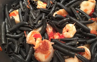 Squid Ink Pasta With Shrimp and Scallops