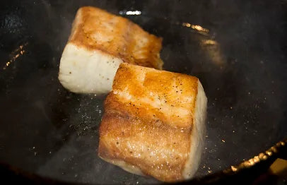 Cobia (Lemonfish) With Walnut Purée And Asparagus